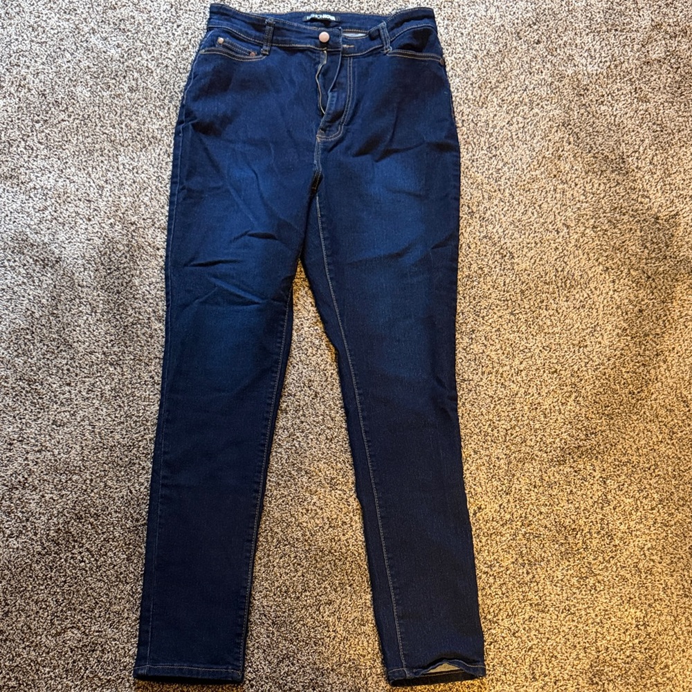 Fashion Nova High Rise Dark Blue Jeans
